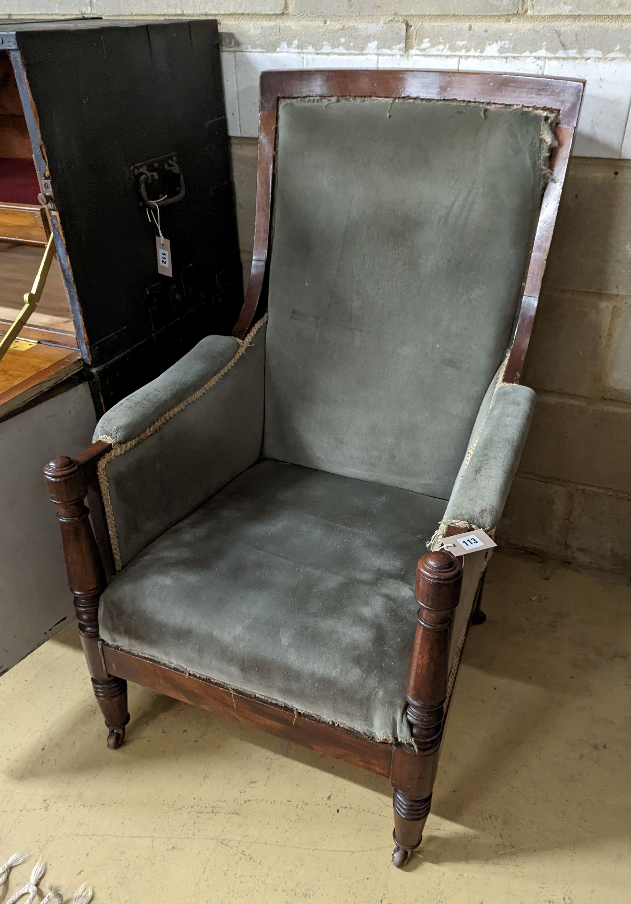 A William IV mahogany armchair. H-107cm.